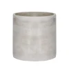 Cement Floral Cylinder Grey (16Dx16cmH)