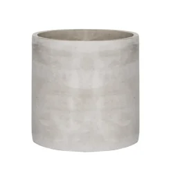 Cement Floral Cylinder Grey (16Dx16cmH)