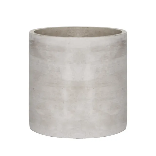Cement Floral Cylinder Grey (16Dx16cmH)