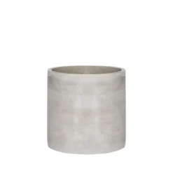 Cement Floral Cylinder Grey (10Dx10cmH)