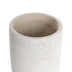 Cement Floral Cylinder Grey (10Dx10cmH)