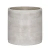 Cement Floral Cylinder Grey (18Dx18cmH)