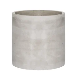 Cement Floral Cylinder Grey (18Dx18cmH)