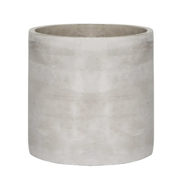 Cement Floral Cylinder Grey (18Dx18cmH)