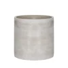 Cement Floral Cylinder Grey (14Dx14cmH)