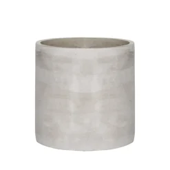 Cement Floral Cylinder Grey (14Dx14cmH)