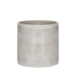 Cement Floral Cylinder Grey (12Dx12cmH)