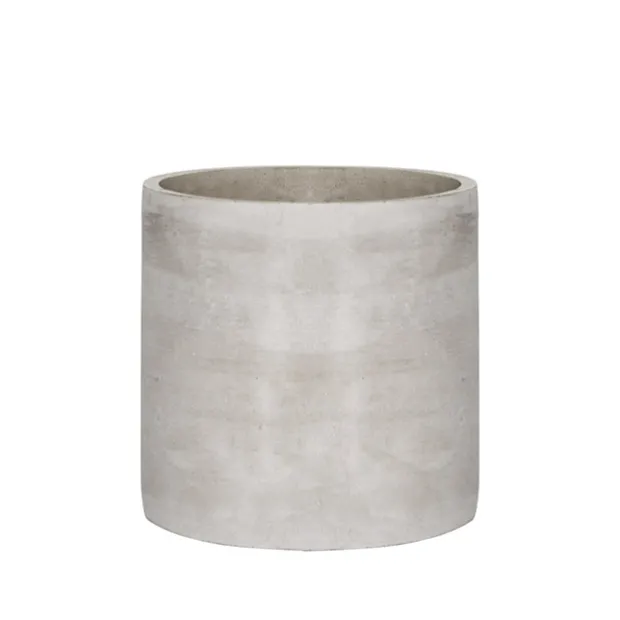 Cement Floral Cylinder Grey (12Dx12cmH)