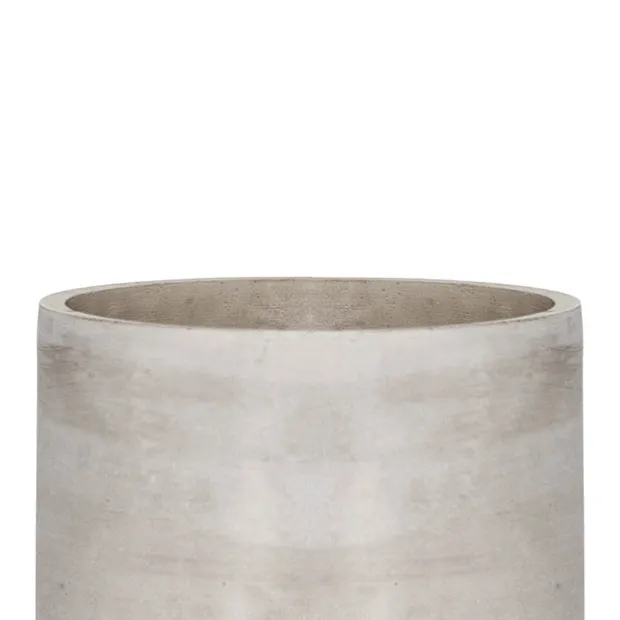 Cement Floral Cylinder Grey (12Dx12cmH)