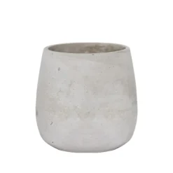 Cement Floral Egg Cup Round Pot Grey (16Dx16cmH)