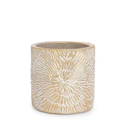 Cement Viola Cylinder Pot Gold (10Dx10cmH)