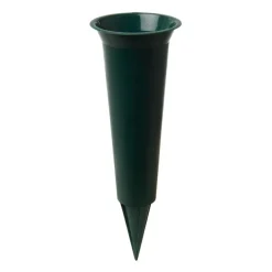 Cemetery Memorial Flower Vase with Spike Green (10Dx33cmH)