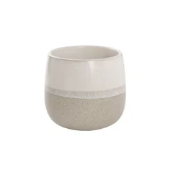 Ceramic Belly Two Tone Round Pot Sandstone (15x14cmH)