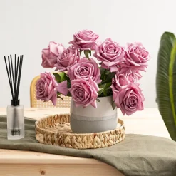 Ceramic Belly Two Tone Round Pot Misty Blue (15x14cmH)