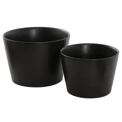 Ceramic Bondi Conical Tapered Set 2 Matte Black (23Dx16cmH)