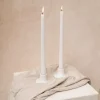 Ceramic Candle Holder Set 2 Matte White (7Dx3cmH)