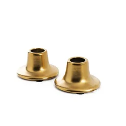 Ceramic Candle Holder Set 2 Gold (7Dx3cmH)