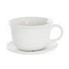 Ceramic Coffee Cup Pot & Plate Matte White (17Dx12cmH)