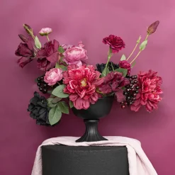 Ceramic Compote Charlotte Vases Black (16Dx15cmH)