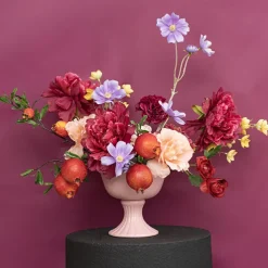 Ceramic Compote Charlotte Vases Light Pink (16Dx15cmH)