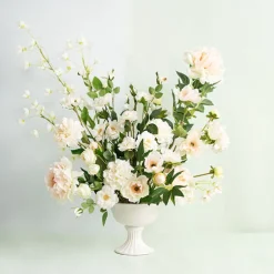 Ceramic Compote Charlotte Vases White (16Dx15cmH)