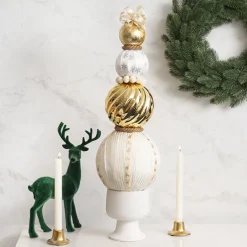 Ceramic Compote Isabella Vases White (13Dx15cmH)