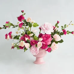 Ceramic Compote Isabella Vases Light Pink (13Dx15cmH)