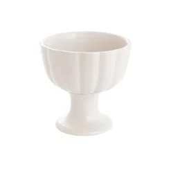Ceramic Compote Olivia Vases White (17Dx17cmH)