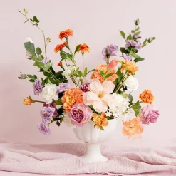 Ceramic Compote Olivia Vases White (17Dx17cmH)