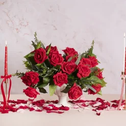 Ceramic Compote Olivia Vases White (17Dx17cmH)