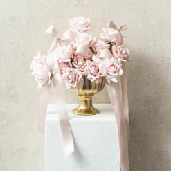 Ceramic Compote Olivia Vases Gold (17Dx17cmH)