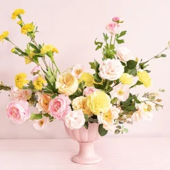 Ceramic Compote Olivia Vases Light Pink (17Dx17cmH)