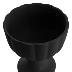 Ceramic Compote Olivia Vases Black (17Dx17cmH)