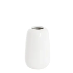 Ceramic Cone Vases Glossy White (11Dx18cmH)