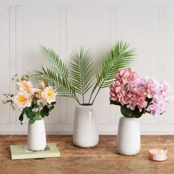 Ceramic Cone Vases Glossy White (11Dx18cmH)