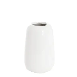 Ceramic Cone Vases Glossy White (14Dx22cmH)