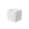 Ceramic Cube Pot Satin Matte White (12x12x12cmH)