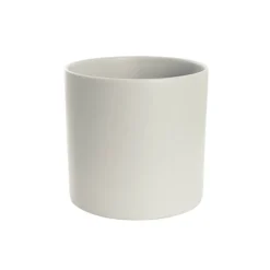 Ceramic Cylinder Dan Plant Pot Matte Light Grey (22x22cmH)