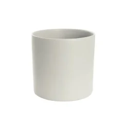 Ceramic Cylinder Dan Plant Pot Matte Light Grey (20x20cmH)