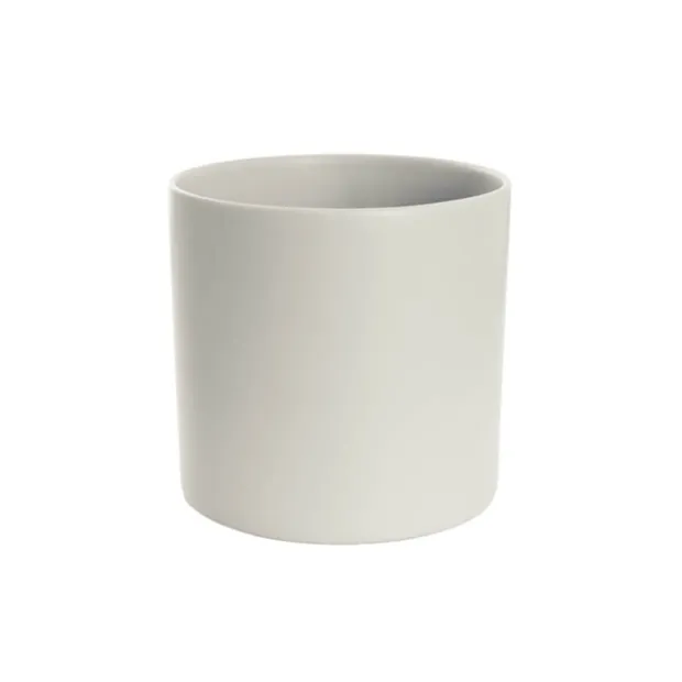 Ceramic Cylinder Dan Plant Pot Matte Light Grey (20x20cmH)