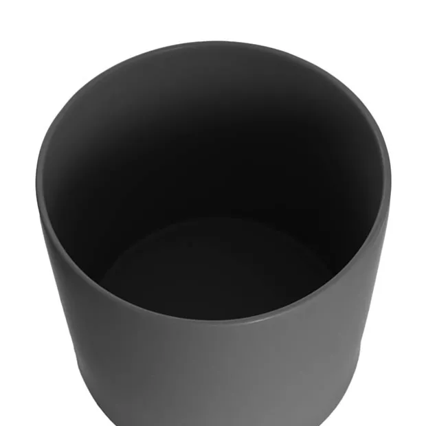Ceramic Cylinder Dan Plant Pot Matte Black (22x22cmH)