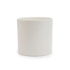 Ceramic Cylinder Dan Plant Pot Matte White (18x18cmH)