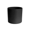 Ceramic Cylinder Dan Plant Pot Matte Black (20x20cmH)