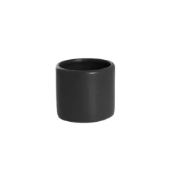Ceramic Cylinder Pot Mini Satin Matte Black (8x7cmH)