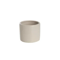 Ceramic Cylinder Pot Mini Satin Matte Light Grey (8x7cmH)