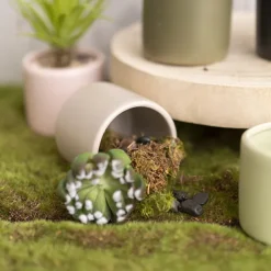 Ceramic Cylinder Pot Mini Satin Matte Light Grey (8x7cmH)