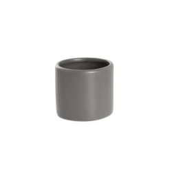 Ceramic Cylinder Pot Mini Satin Matte Charcoal (8x7cmH)