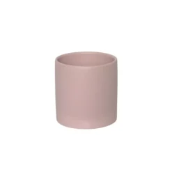 Ceramic Cylinder Pot Satin Matte Soft Pink (12x12.5cmH)