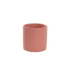 Ceramic Cylinder Pot Satin Matte Pink Coral (8x8cmH)