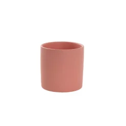 Ceramic Cylinder Pot Satin Matte Pink Coral (8x8cmH)